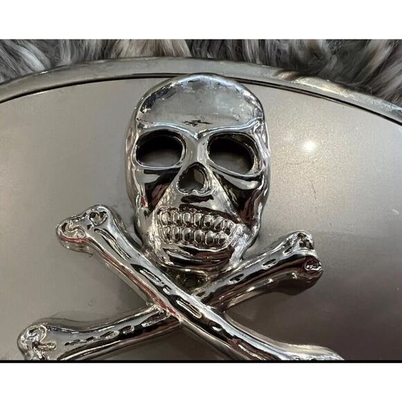 3D Skull and Bones Crossbones Design Silver Color Belt Buckle New Fast Ship - Picture 2 of 12